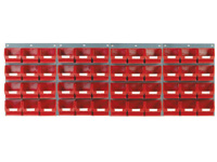 4 louvred panels c/w 48x TC3 red bins