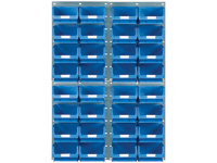 4 louvred panels c/w 32x TC4 blue bins