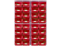4 louvred panels c/w 32x TC4 red bins