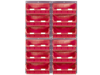 4 louvred panels c/w 12x TC6  red bins