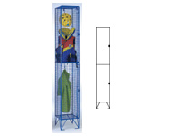 Wire mesh locker with 2 compartments, 457mm deep