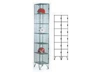 Wire mesh locker 6 compartments, nest 2, 305mm D