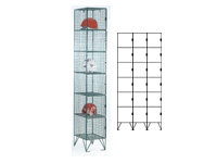 Wire mesh locker 6 compartments, nest 3, 305mm D