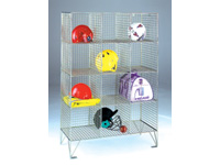 Wire mesh multi 12 compartment locker, 305mm D