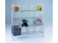 Wire mesh multi 16 compartment locker, 305mm D