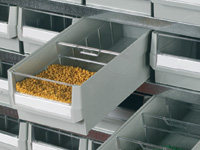 Drawer dividers for small parts trolley