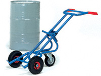Steel Drum Trolley, pneumatic tyres & castor wheel