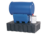 Polyethylene sump/pallet with grid & drum mount
