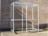 Clear dome Smoking Shelter, maximum 3 person cap.