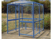 Clear dome Smoking Shelter, maximum 6 person cap.