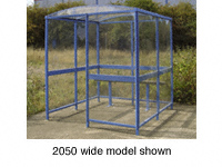 Clear dome Smoking Shelter, maximum 9 person cap.