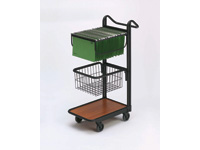 Office trolley with 1 basket + 1 suspension file