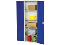 Workshop storage cupboard with 4 shelves