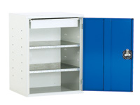 Wall mounted tool cabinet with 2 shelves