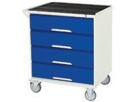 Mobile workshop cabinet with 4 drawers
