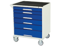 Mobile workshop cabinet with 6 drawers