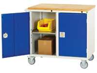 Mobile storage cabinet with 30mm mpx worktop