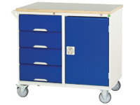 Mobile storage cabinet with 30mm wisa worktop