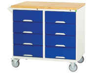 Mobile storage cabinet with wisa worktop