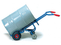 Steel Drum Trolley, pneumatic tyres & 2 castors