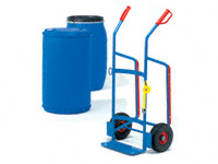 Plastic Drum Trolley, solid rubber tyres