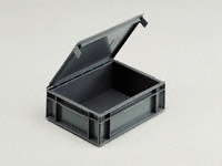 Euro stacking container 400x300, snap shut lid