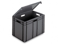 Euro stacking container 600x400, snap shut lid