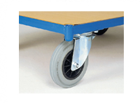 Blue/grey solid tyred castors 200mm diameter
