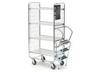 Light duty step trolley with 4 shelves 750 x 425