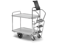 Heavy duty step trolley with 2 shelves 850 x 520
