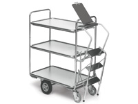 Heavy duty step trolley with 3 shelves 850 x 520
