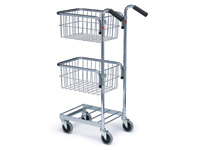 Mini office trolley with 2 baskets