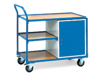Workshop trolley 250kg with 3 shelves & cupboard