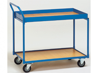 Table Top Cart 850x500, angled handle, 2 shelves