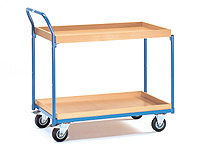 Table Top Cart 850x500mm, angled handle, 2 shelves
