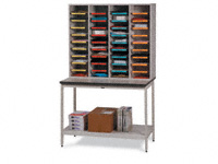 Clearview mailroom open sort unit and bench combi