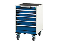 Mobile drawer cabinet with 5 drawers