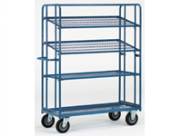 Adjustable Shelf Trolley 1430x620, 4 mesh shelves