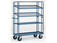 Adjustable Shelf Trolley 1830x620, 4 mesh shelves