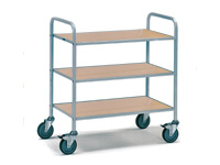 Steel office trolley with 3 shelves, 800Lx500W