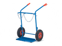 Gas cylinder trolley 150kg cap, rubber tyres