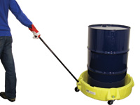 Mobile 210 litre drum spill scooter with handle