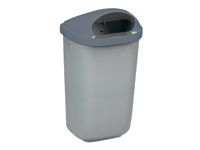 50L plastic litter bin, grey lid & body