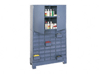 Modular 48-drawer cabinet with utility cabinet