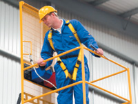 Full safety harness for use in forklift platforms