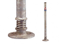 Sprung boundary post, surface mounted, galvanised