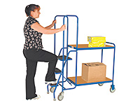 Order Picking Trolley with 2 plywood trays