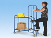 Order Picking Trolley with 2 steel trays