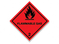 Flammable Gas Hazard Diamond, 100mm, (Qty 100+)