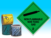 Roll of hazard diamonds - Non Flammable Toxic Gas